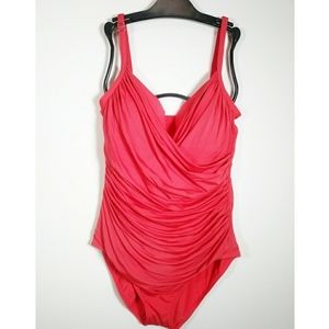 Pink one piece swim suit